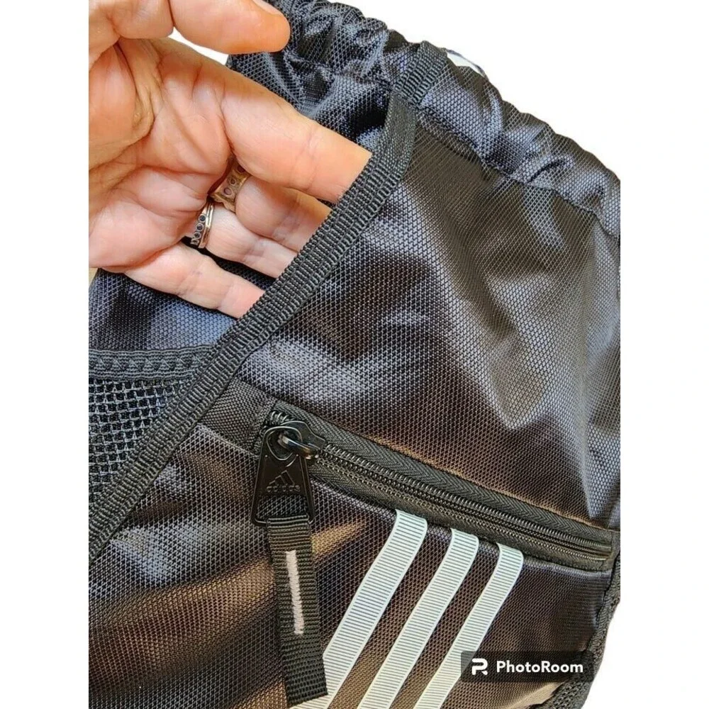 Adidas Backpack Lightweight Black Sackpack Gym School Beach